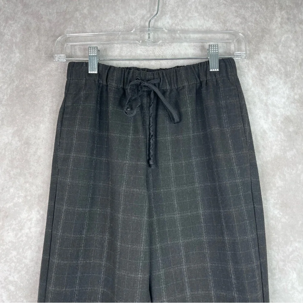 The Group Babaton Jimmy Pant Mid Rise Twill Trousers Black Fine Grid Size XS - Picture 7 of 8